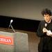 Author Neil Gaiman answers questions at the Michigan Theater on Sunday, July 7. Daniel Brenner I AnnArbor.com